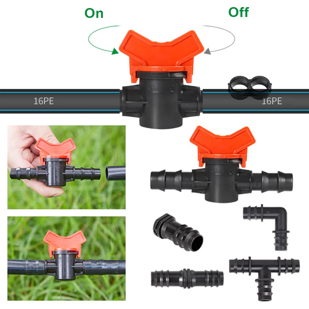 

42/52 Pcs Drip Irrigation Fittings Kit Including Switch Valves Elbows Couplings Drip Irrigation Parts for Drip Sprinkler Systems