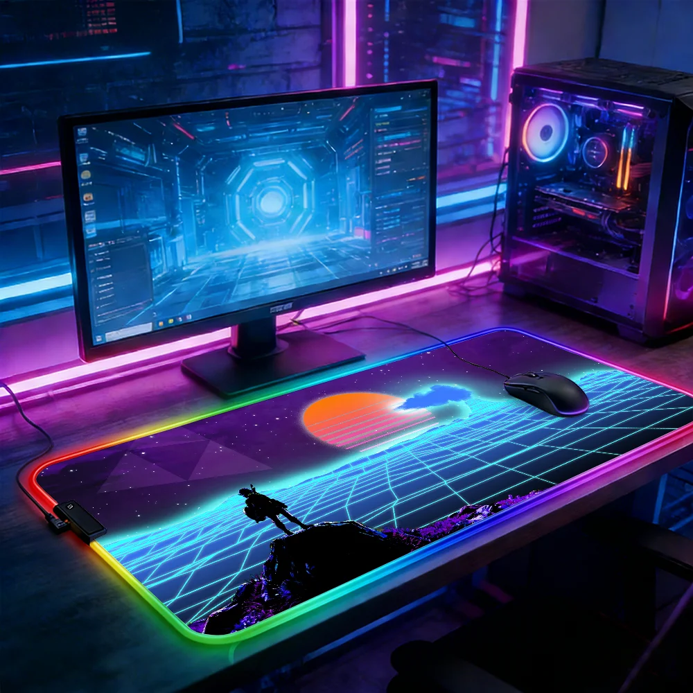 

Светодиодная RGB-подсветка для мыши и клавиатуры, коврик для киберспорта ​ ​ Коврик для мыши в стиле ретро «Звездное небо», аксессуары для геймеров, коврики для ноутбуков и ПК
