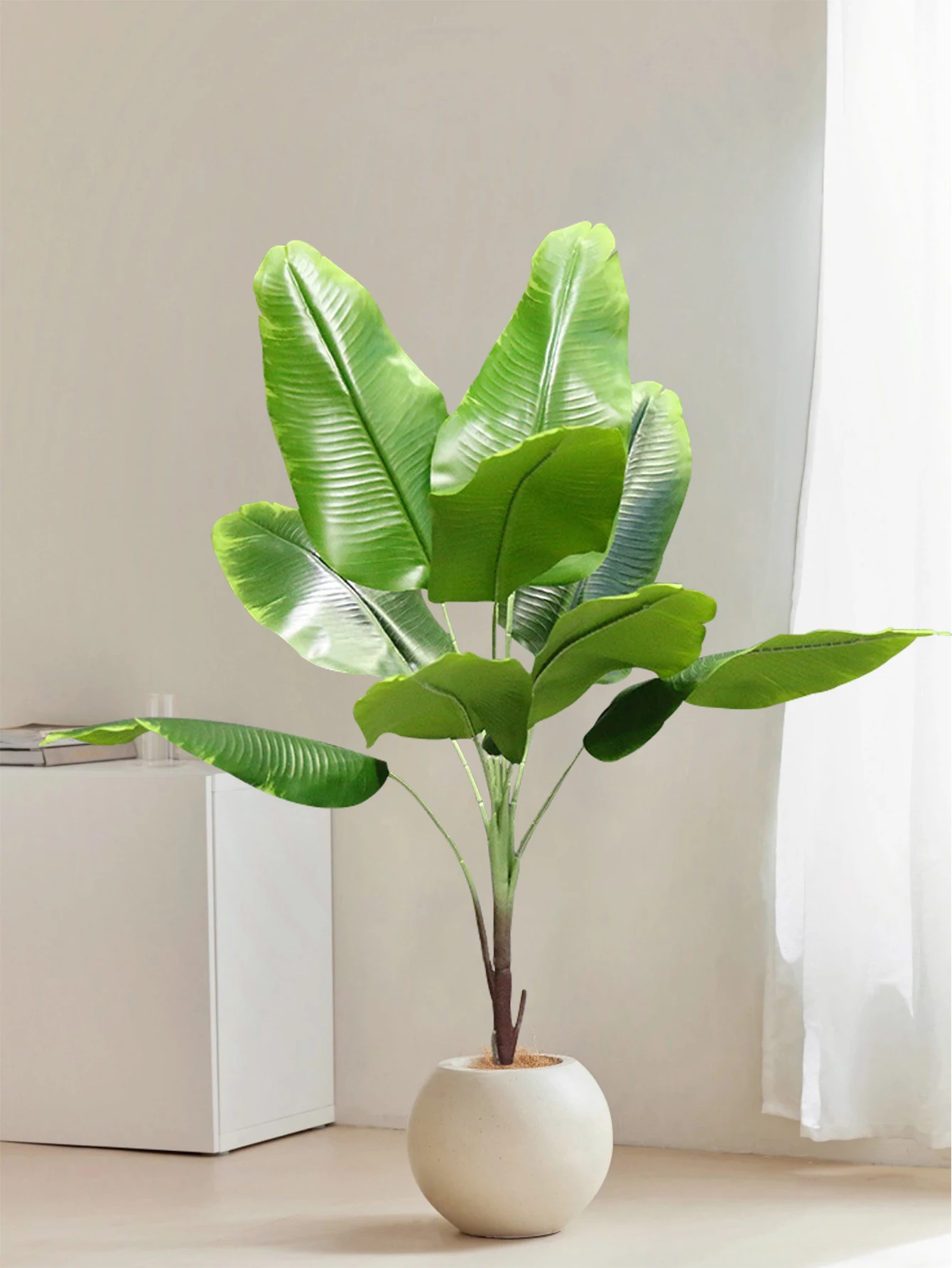 78cm/70cm Large Artificial Banana Plants Tropical Fake Monstera Leaves Bird of Paradis Plastic Palm Plants for Home Garden Decor