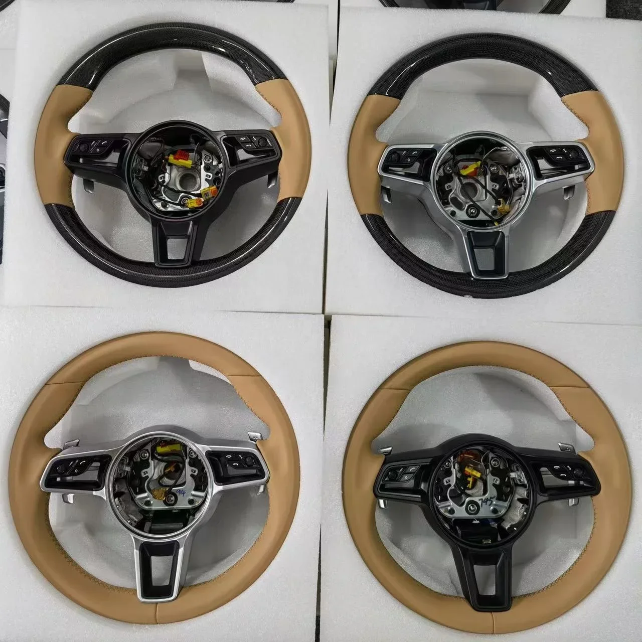 Cusotomized Steering Wheel with Leather and Carbon Fiber Directly Install for Sports and Rally Size 42*42*17CM Auto Accessories