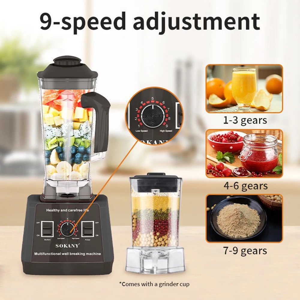 

2.5L 5000W EElectric Blender Multi-functional Mixer Juicer Wall Breaking Machine Home 2-in-1 Crushed Ice Machine Food Processors