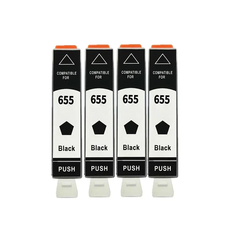 4PCS Compatible 655 Black Ink Cartridge Replacement for HP 655 for Deskjet 3525 5525 4615 4625 4525 6520 6525 6625 Printer