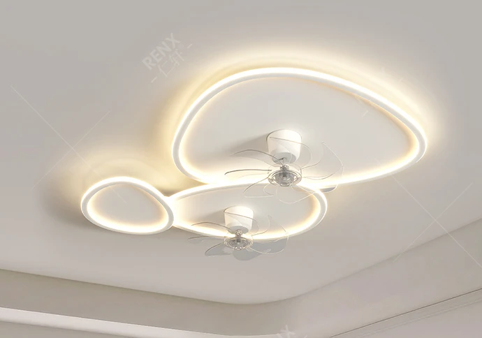 Fan light, living room ceiling light, full spectrum eye protection lamp, modern, simple, atmospheric and intelligent