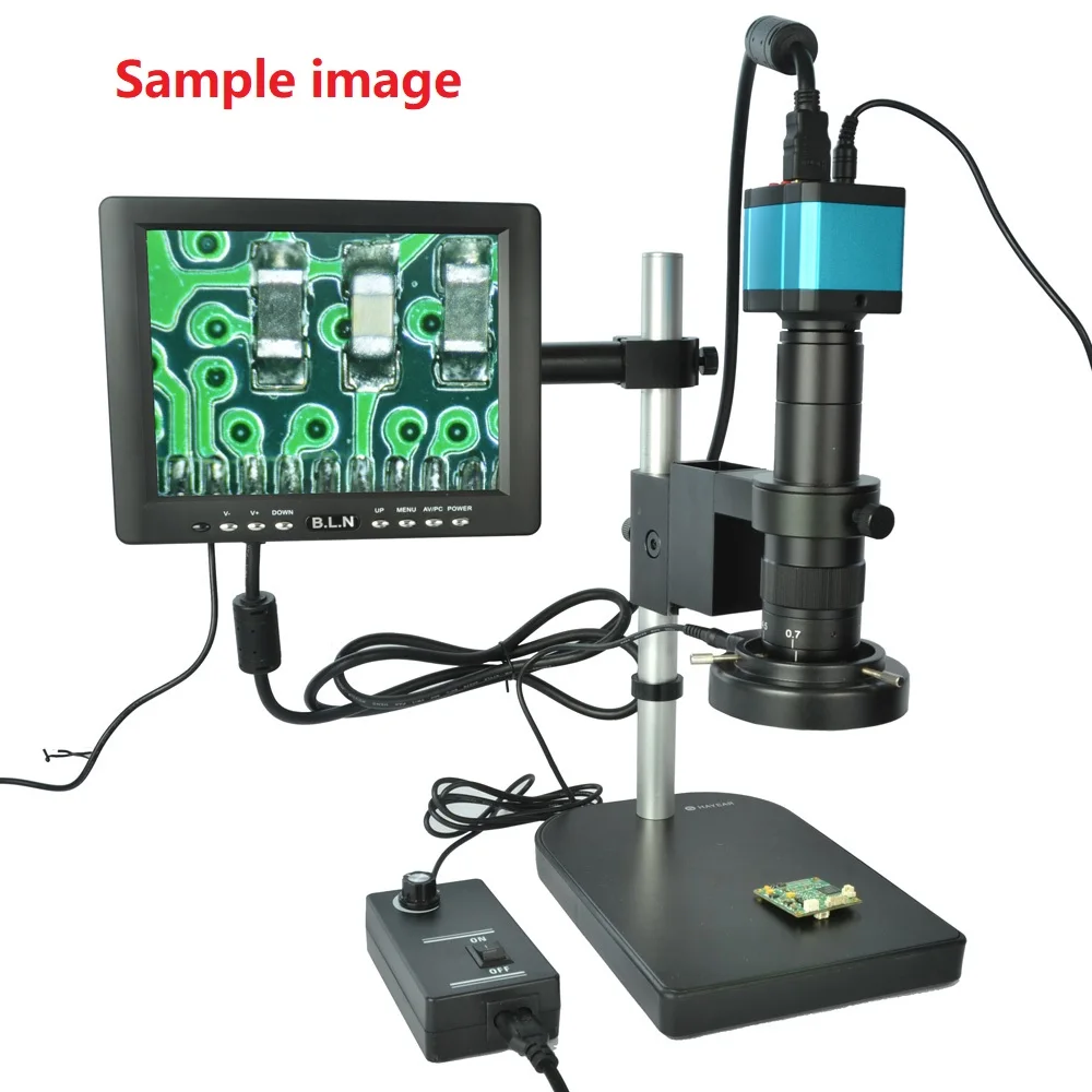 HAYEAR Standard Aluminum Alloy Microscope Stand 50mm Holder Bracket Tripod Foothold Table Frame for Microscope Repair Soldering
