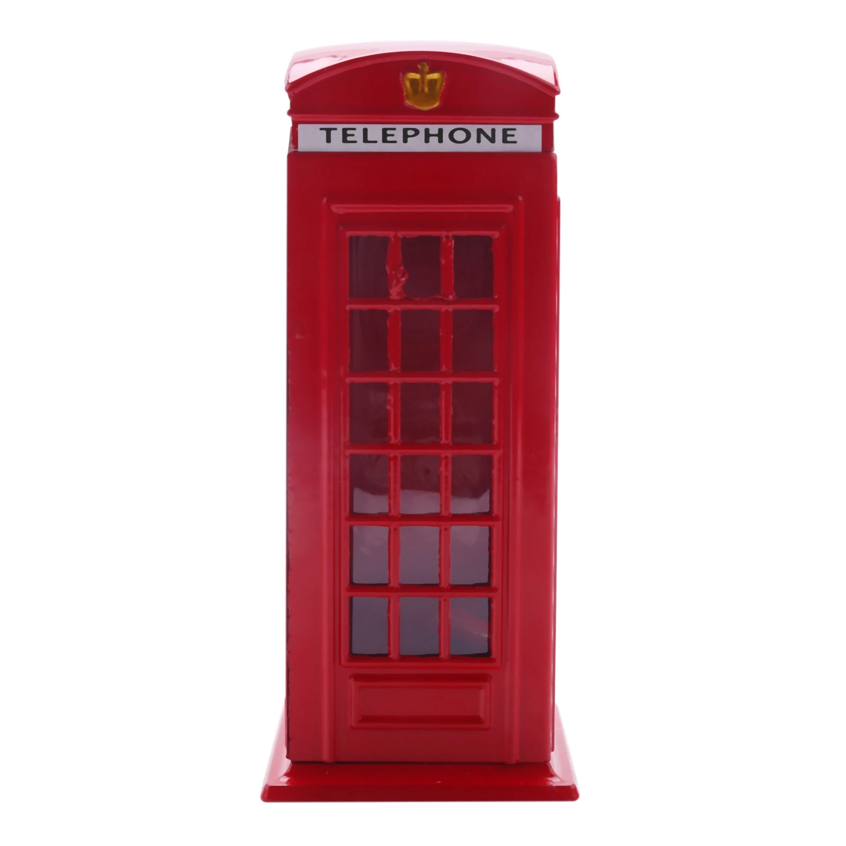 Metal Red British English London Telephone Booth Bank Coin Bank Saving Pot Bank Red Phone Booth Box 140X60X60Mm