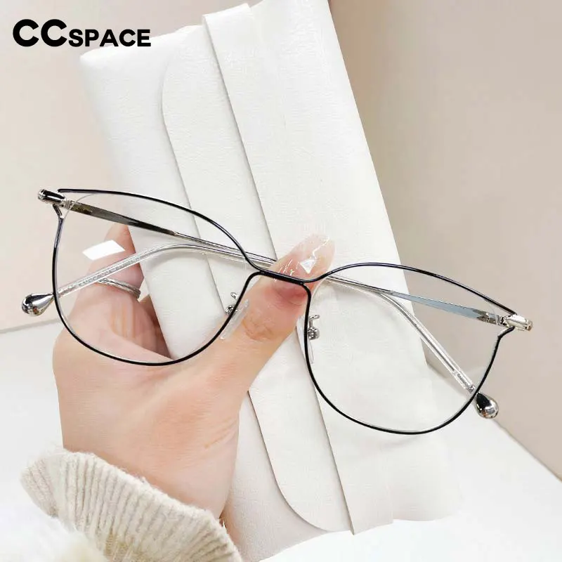 55895 Cat Eye Anti Blue Metal Glasses Frames Women Optical Fashion Computer Eyeglasses Customized Prescription Glasses