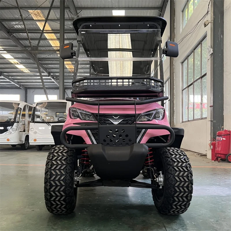 Carrinhos de golfe elétricos para adultos, 4 lugares, alumínio liga Hub, carrinho de golfe, carro do clube caça Buggy, luxo, fábrica direta, venda quente