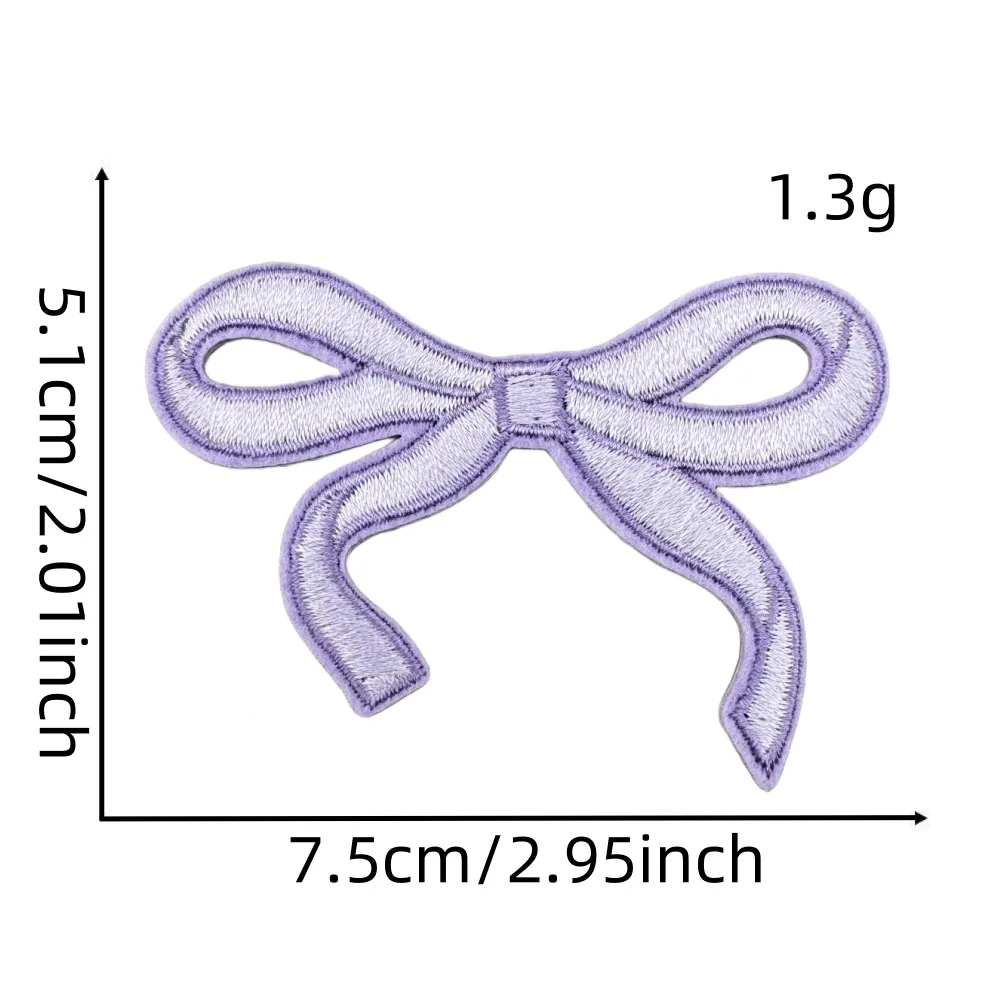 Cartoon Red Pink Embroidery Bow Patches for Kids Clothing Shoes T-shirt Dress Iron on Clothes Appliques