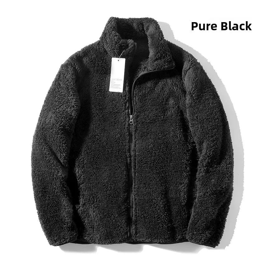 Exquisite Coral Fce Zipper Collar Open Cardigan Sweatirt Jaet Ultra Value Autumn Winter Warm Long Sve ort Sle