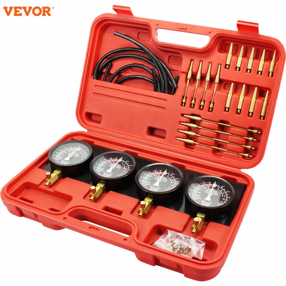 Vevor Fuel Vacuum Carburetor Synchronizer Carb Tools sync 4 Gauge Set with Rubber Hose Vacuum Balancer Meter Kit For Motorcycle