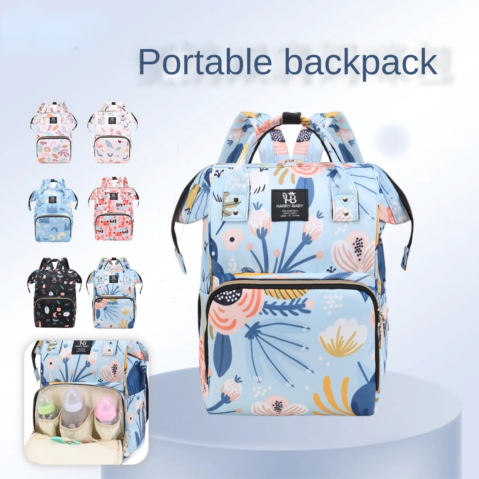 Large Capacity Mom's Bag New Creative Printing Mom's Bag Anti Splashing Insulation Warehouse Multi Functional Mother Child Bag