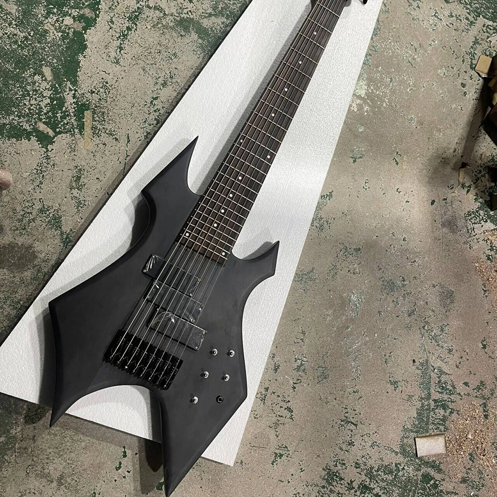 

8 Strings Matte Black Ash Neck-thru-body Electric Bass with Rosewood Fretboard,Providing Customized Service