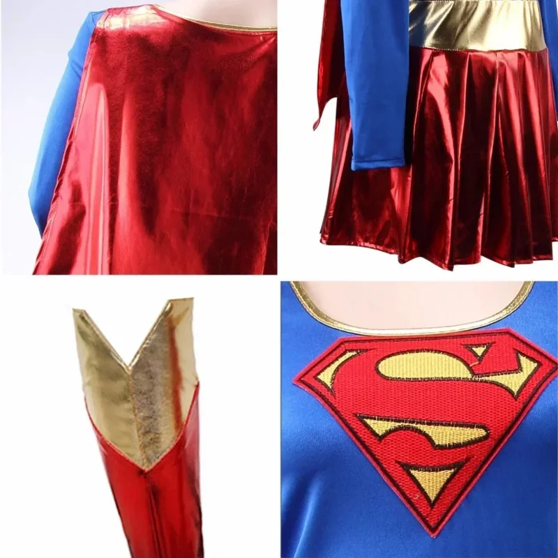 Damen Super Girl Superheld Superwomen Kostüm Kostüm Outfit Party Halloween