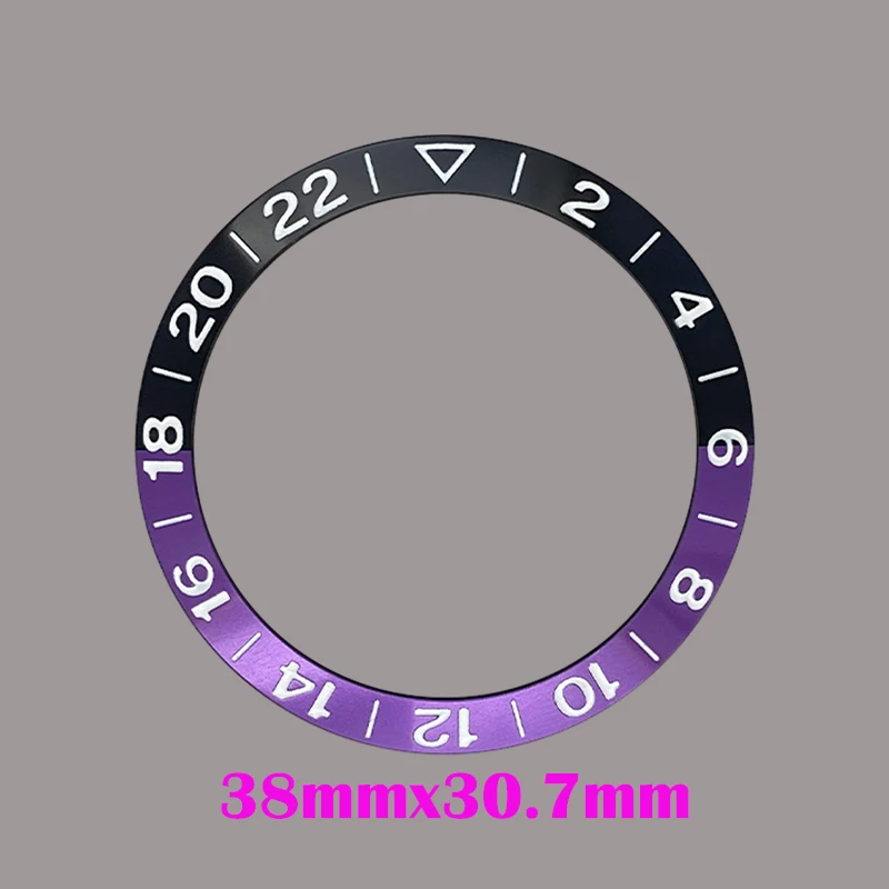 Mod 38mmx30.7mm Curved GMT Bezel Insert Fit For SUB GMT SKX007 SRPD Watch Case NH35 NH36 Men Watches Replace Bezel Insert Ring