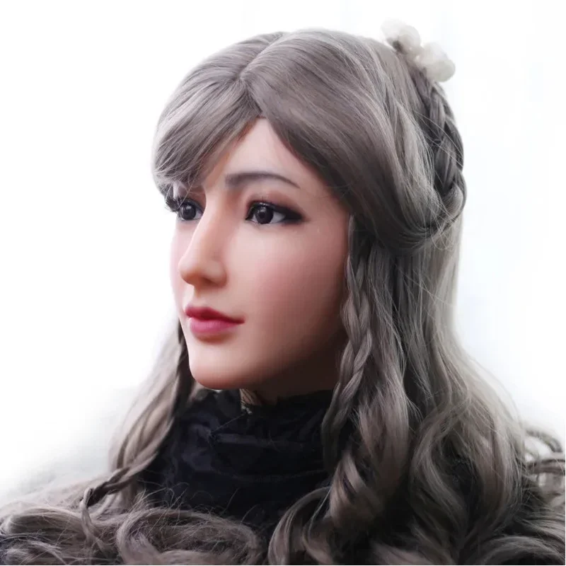 Full Beauty Silicone Female Headgear Simulation Face CD Men\'S Change Women\'S Makeup