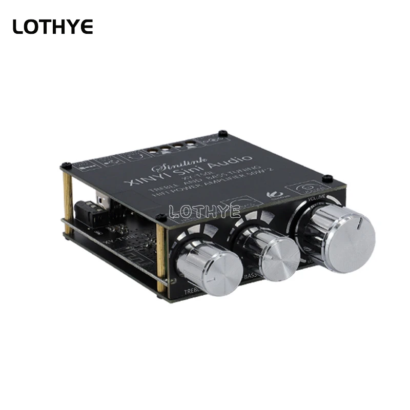 Bluetooth 5.0 2x50W HIFI Power Subwoofer Amplifier Board TPA3116D2 Stereo Digital Audio Power Amplifier AMP AUX USB T50L