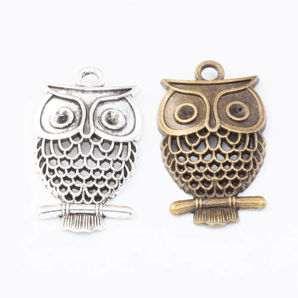 22pieces (owl) vintage zinc alloy charm metal pendant DIY jewelry discovery making accessories 008