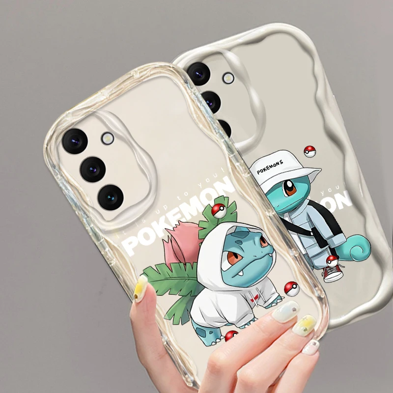 Cute P-Pokemones S-Squirtles For Samsung A55 A54 A53 A52 A35 A34 A33 A32 A25 A24 A23 A22 A21S A15 A13 A14 5G Wave Oil Funda