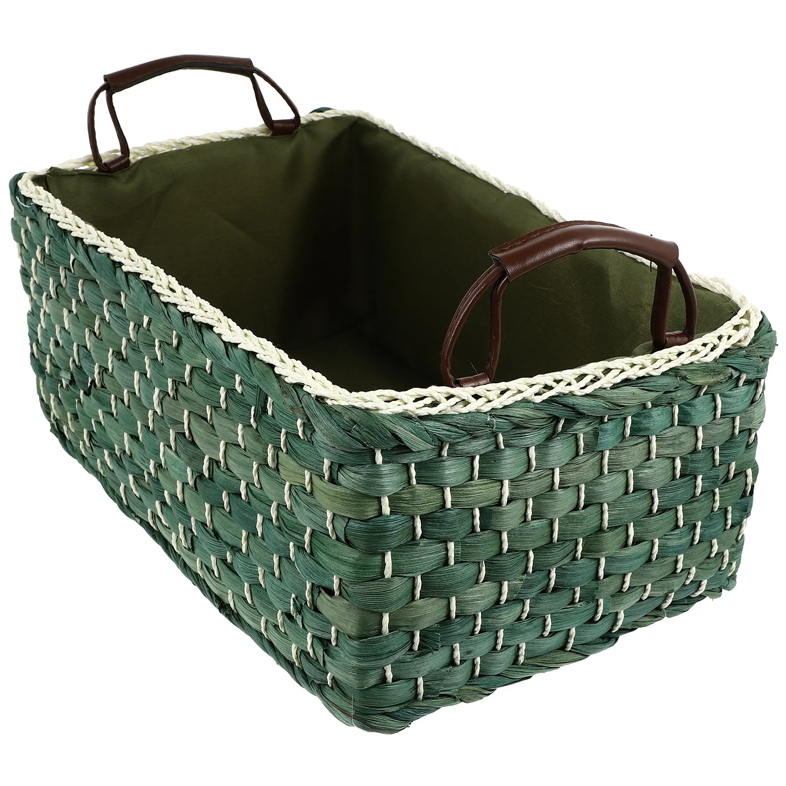 

1Pcs Corn Bran Handwoven Basket Natural Eco-Friendly Storage Holder for Fruit Vegetable Flowers Home Use Woven Basket
