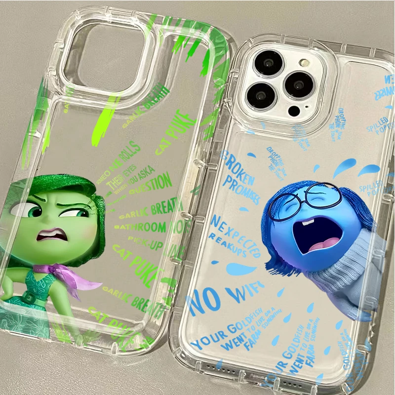 Disney Inside Out 2 Joy Case for iPhone 15 14 13 12 11 Pro Max XR XS X 8 7 6 6S Plus SE 2020 Shockproof Silicone Clear TPU Cover