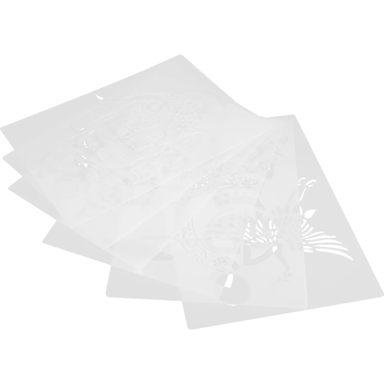 6Pcs Hollow Newspaper Hand-Printed Template Set for DIY New Year Greetings Artistic Stencils Reusable Painting Craft Supplies