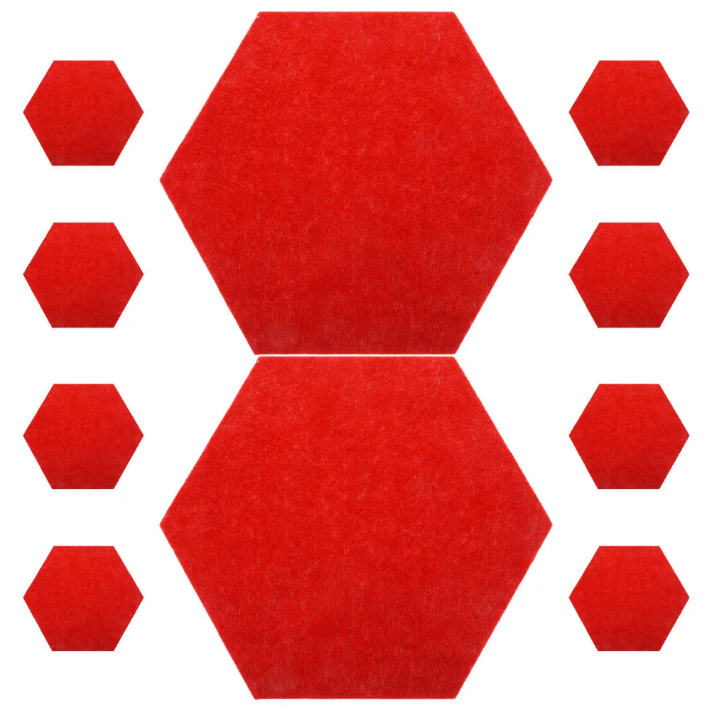

10Pcs Soundproofing Felt Mats Hexagon Bulletin Board Office Message Display Boards Wall Protectors Felt Tiles for Photo
