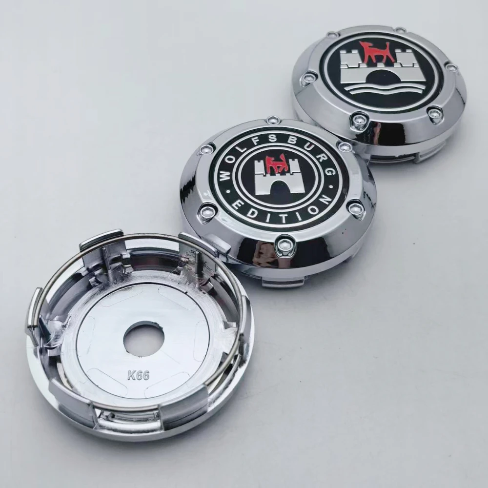 

4pcs Wolfsburg Logo Badge Car Wheel Center Caps 66MM Clips 62MM Rim Hubcaps Dust Cover Wheel Hub Cap Replacement Car Accessories