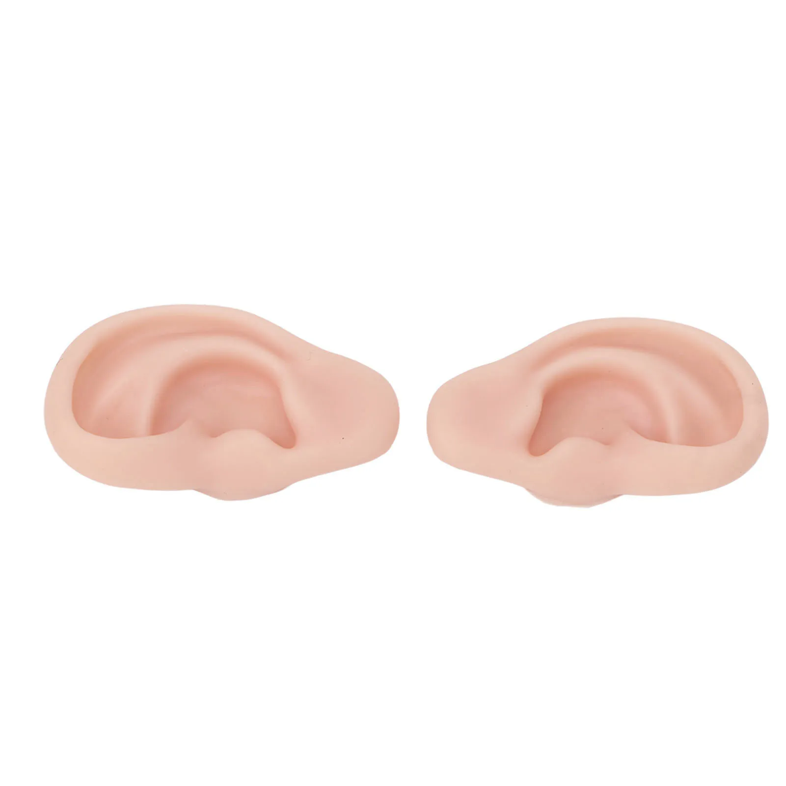 1 Pair Silicone Ear Model Soft Flexible Simulation Artificial Ear Model for Earrings Display Ear Piercing Exercise