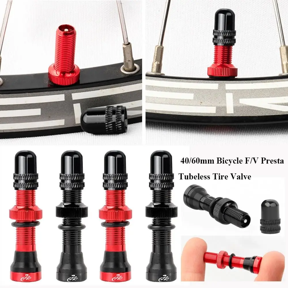 

1/2pcs 40/60MM Brass or Alloy Stem Bicycle F/V Presta Tubeless Tire Valve Road Bike MTB Nipple W/Tool Alloy Valve Cap