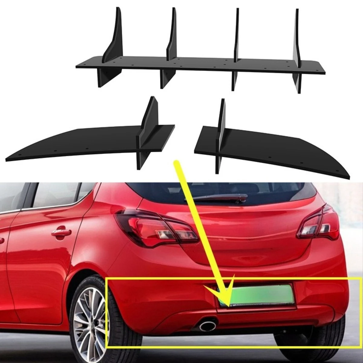 For Opel Corsa 2015-2017 Car Rear Bumper Spoiler Lip Diffuser Modification Part Bumper Guard Protector Cover Car Accessories
