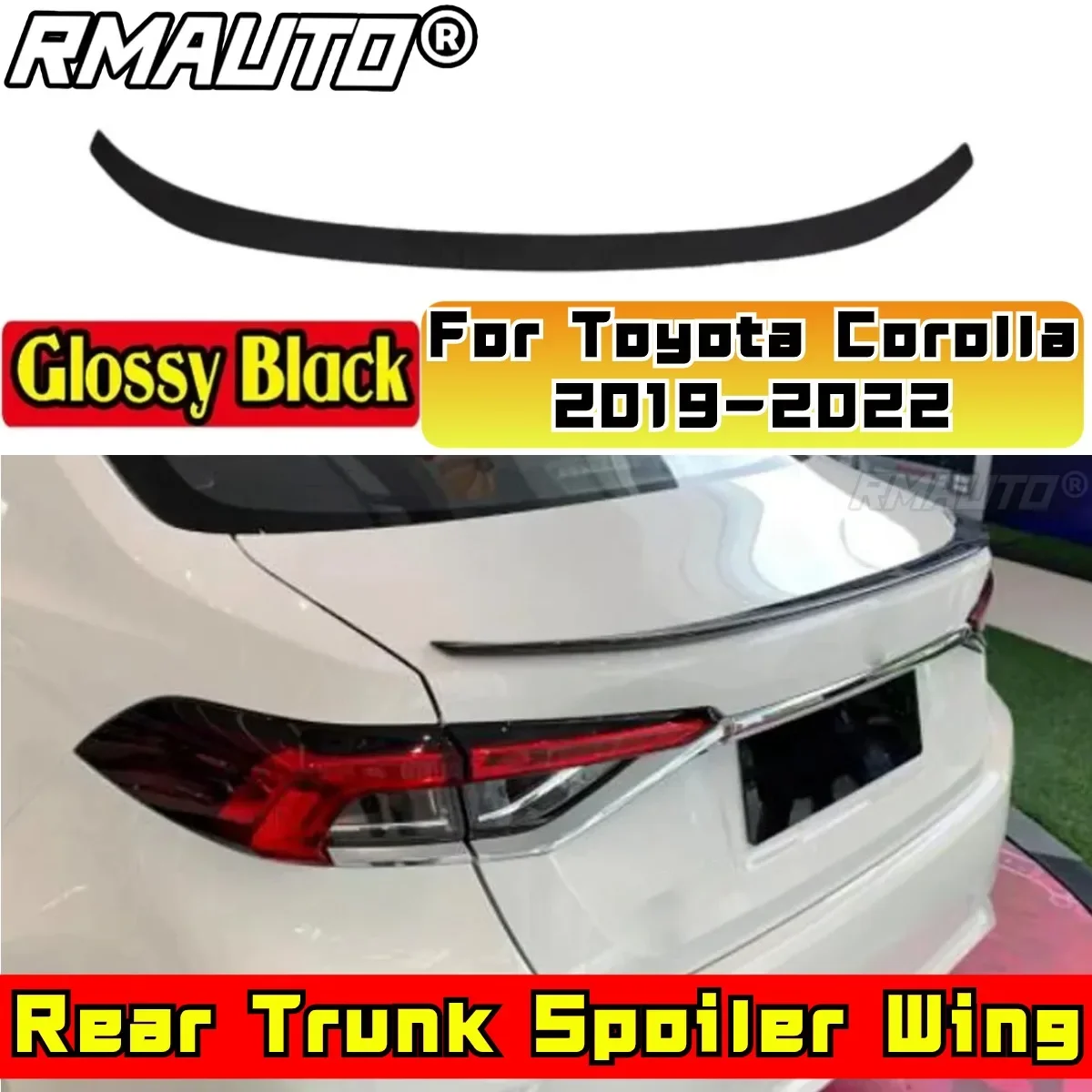 Car Rear Trunk Spoiler Modification Part ABS Plastic Car Rear Spoiler Wing For Toyota Corolla 2019 2020 2021 2022 Exterior Part