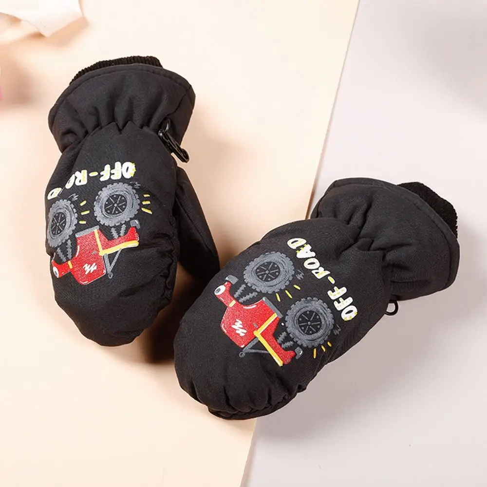 

Уличные толстые теплые лыжные перчатки, Нескользящие ветрозащитные водонепроницаемые варежки, зимние спортивные перчатки с героями мультфильмов для мальчиков и девочек 2-5 лет