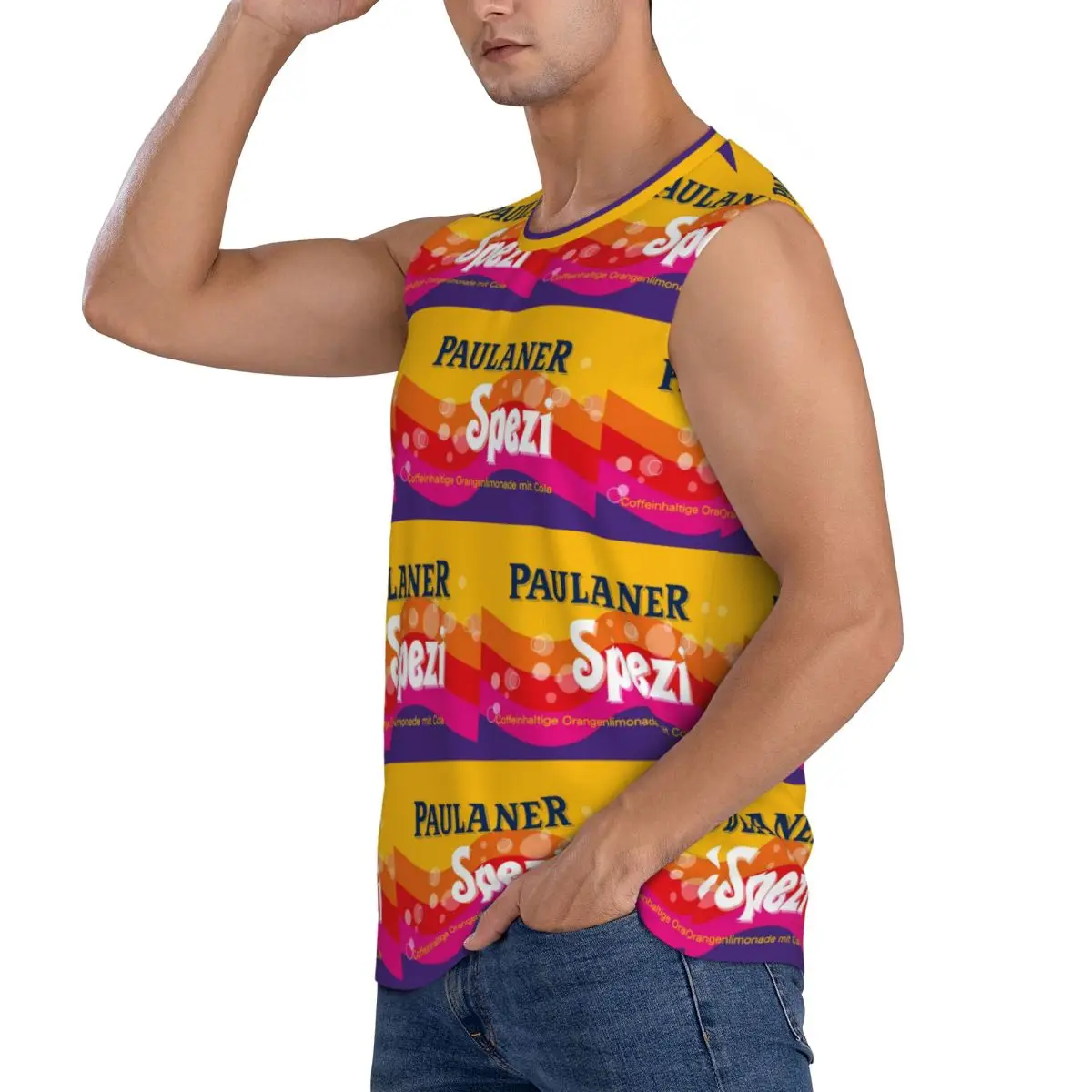 Paulaner Spezi Munich Men Sleeveless Tank Tops Quick Dry Breathable Gym Fitness Running Summer Casual Sport Vest