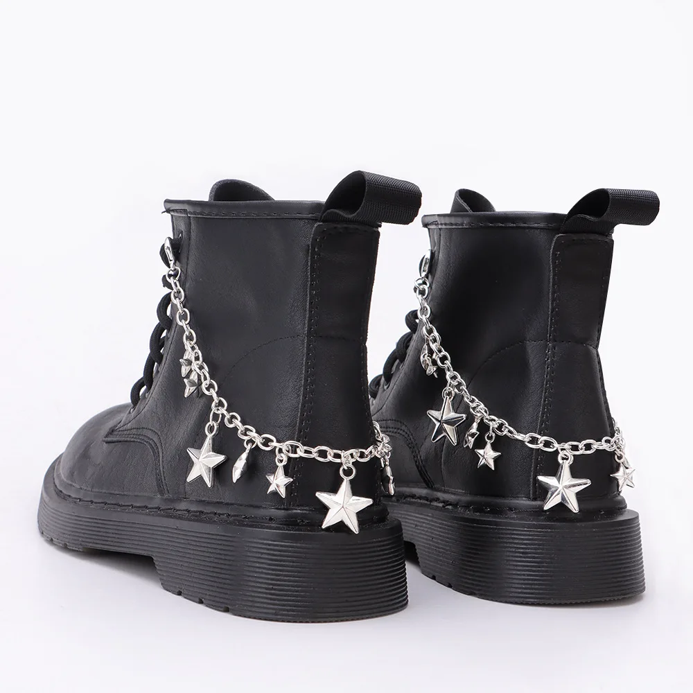 1Pcs Hip-hop keychain Metal Sneaker Decoration High-top Canvas Shoe Chain Dark Style Pin Men Women Slipper Sandal Accessorie