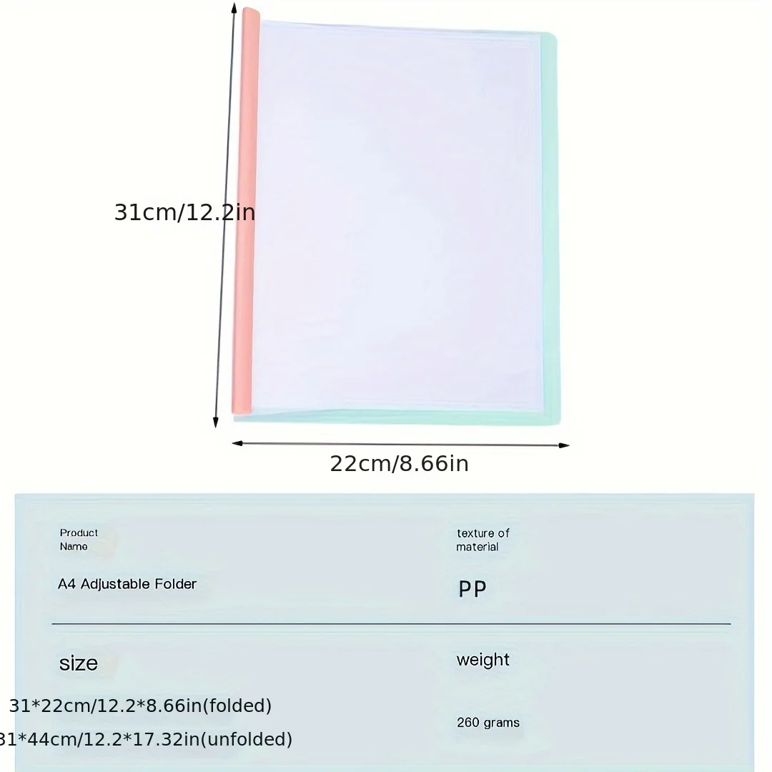 Durable A4 Pull-Out File Folder - Transparent, Thickened Document Organizer for Office Supplies