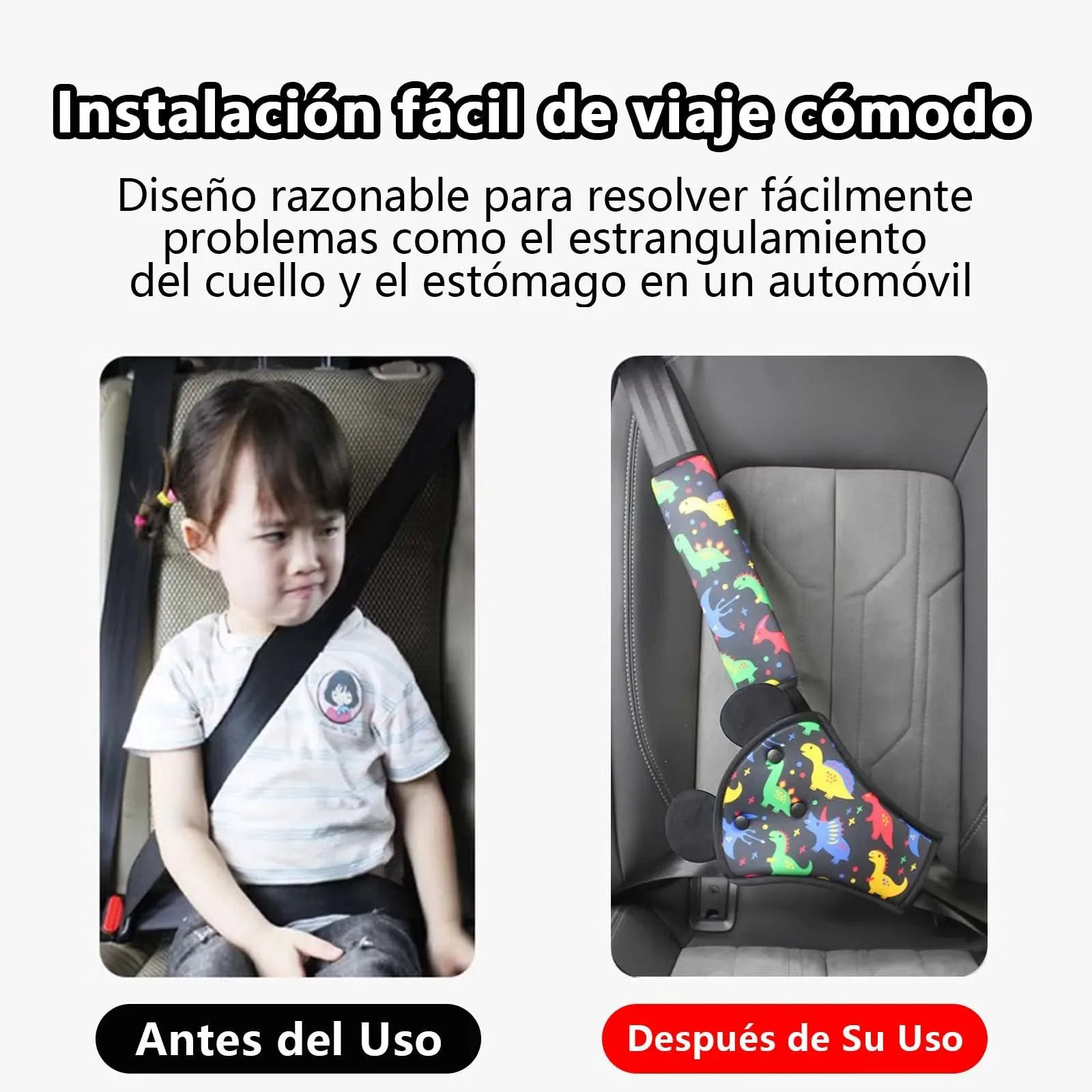Car Child Safety Belt, Seat Shoulder Guard, Anchor, Safety Belt Protection Cover, Anti Pinch Neck Limiter, Belly Guard