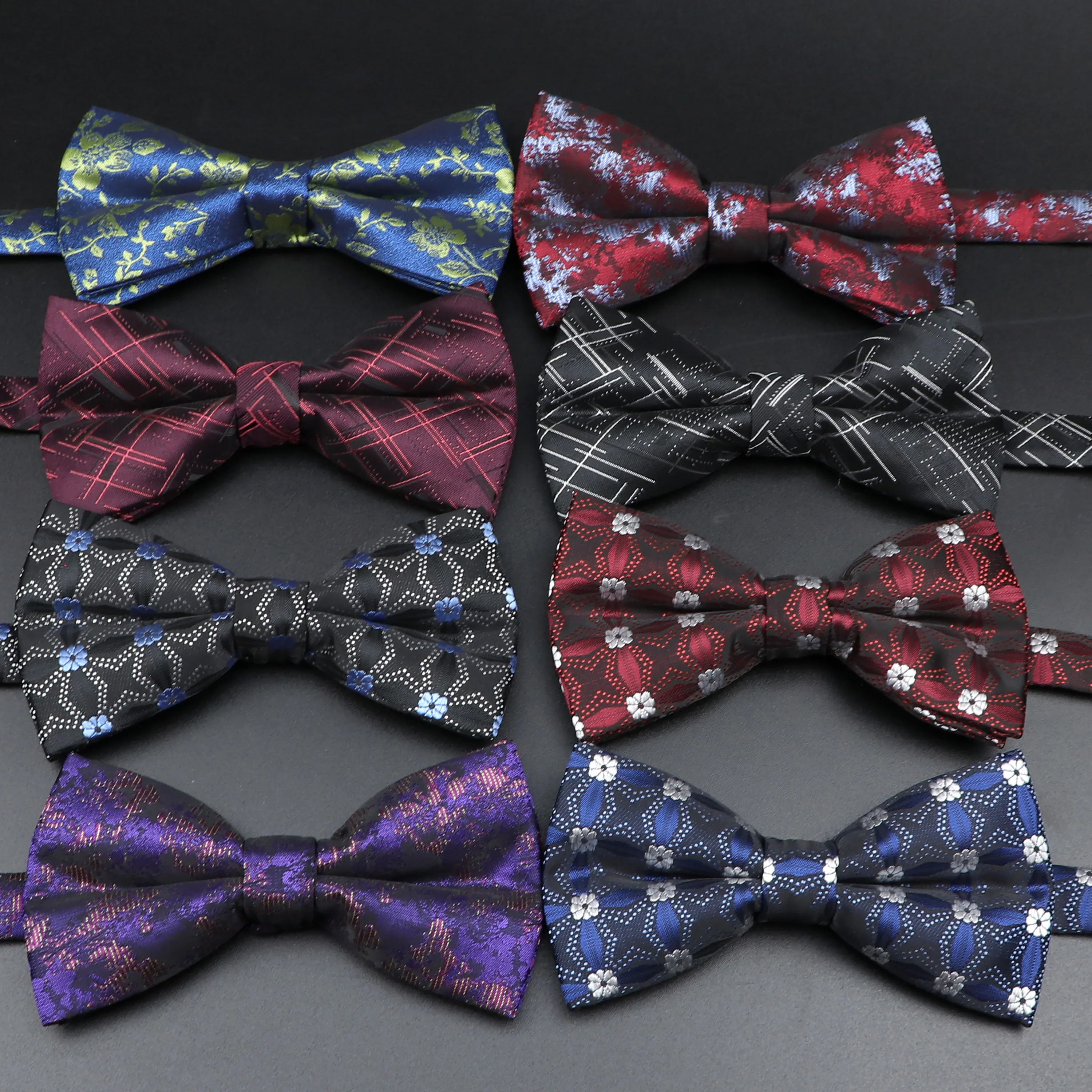 New Style Bowtie Plaid Stripped Woven Dot Checked Bow Tie Butterfly Wedding Dress Mens Formal Business Shirt Accessoires Ties