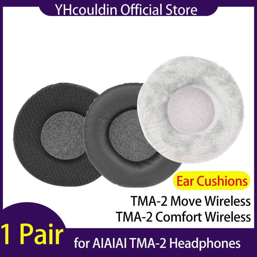 Almohadillas de espuma de terciopelo gris suave y cálido para invierno, para AIAIAI TMA-2, auriculares inalámbricos Move/comodidad, cojín para los oídos de tela de malla de cuero PU