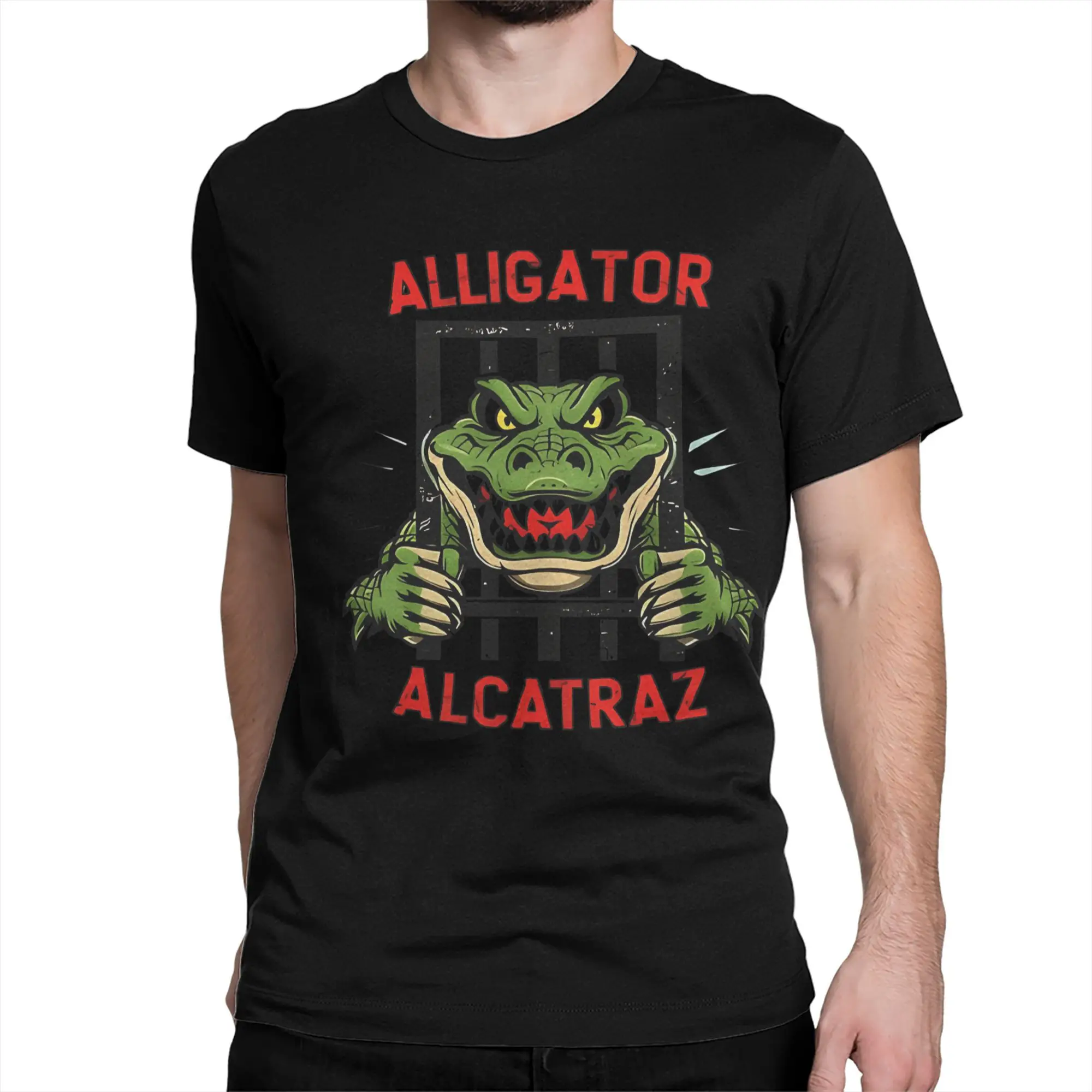 

Футболка Prison Alligator Alcatraz Florida, мужские хлопковые топы с принтом, круглым вырезом и короткими рукавами