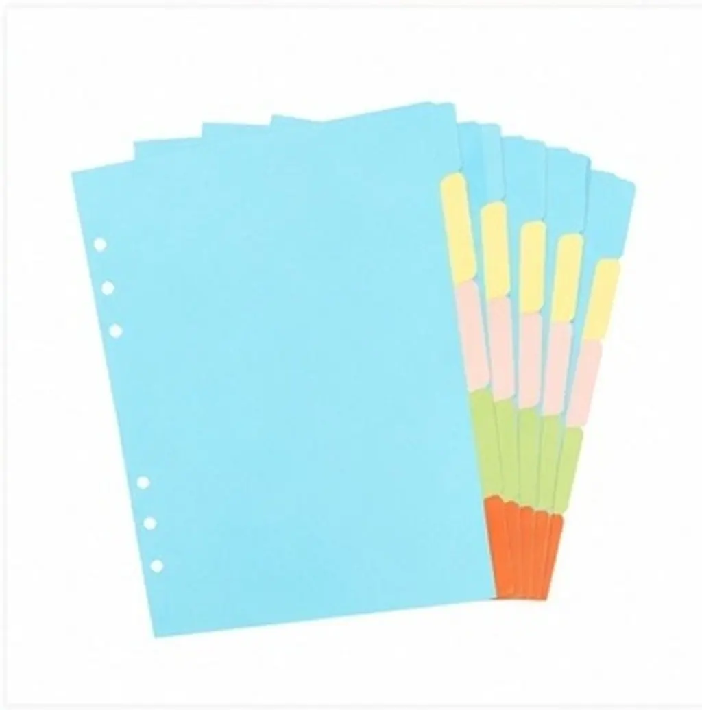 10Pcs A5 Colored Paper Dividers Binder Accessories with Tabs for Quick Classification Bright Index Page Divider for Loose-Leaf