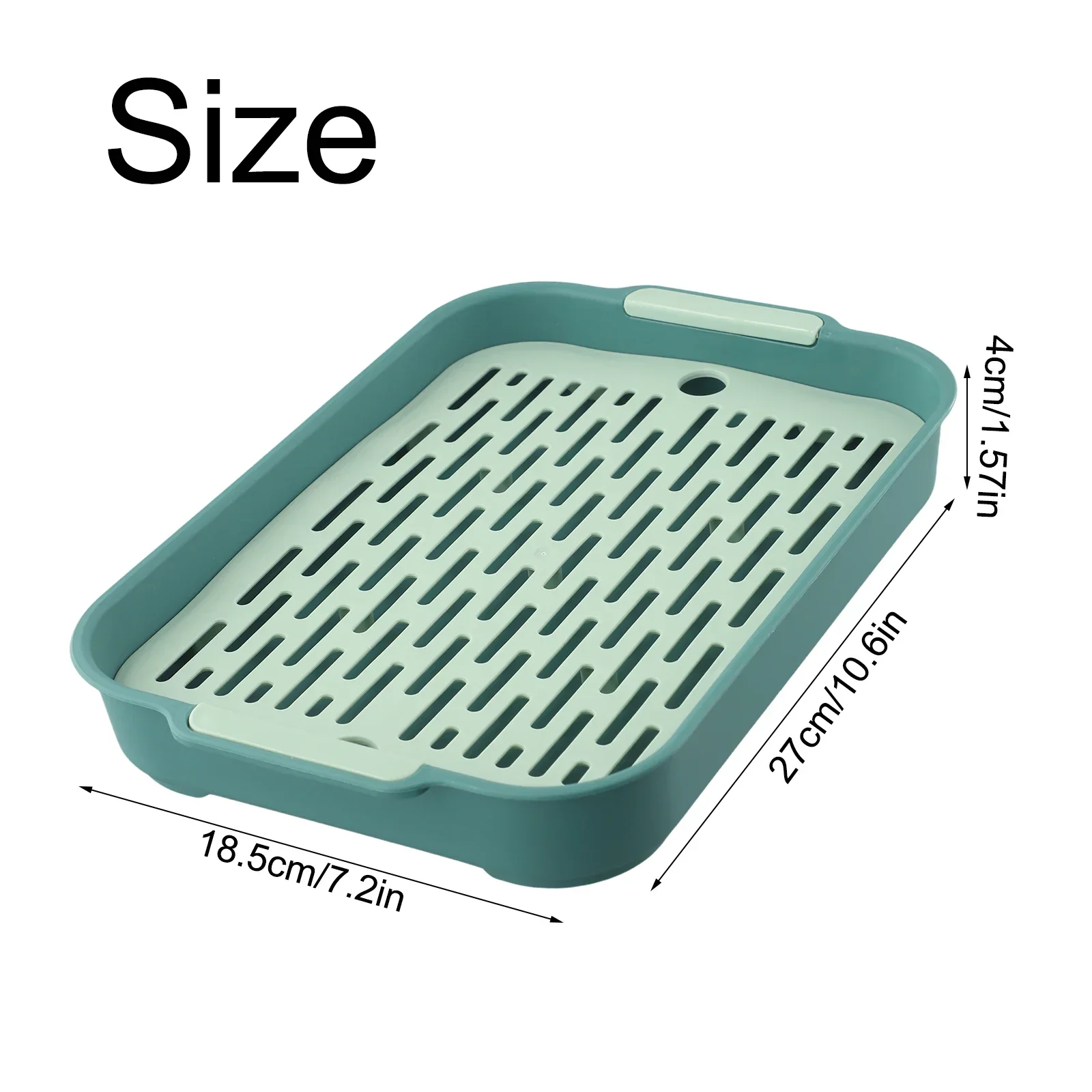 Tray Rabbit Litter Tray Large Space Smooth Corner Detachable Design Heightened Grid Design 27x18.5x4cm 36.5x24.5x4.9cm Green