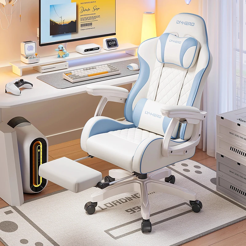 

Кожаные стулья на колесиках, настольные кресла для дома, офиса, спальни, массажные компьютерные стулья для геймеров, мебель для игрового салона