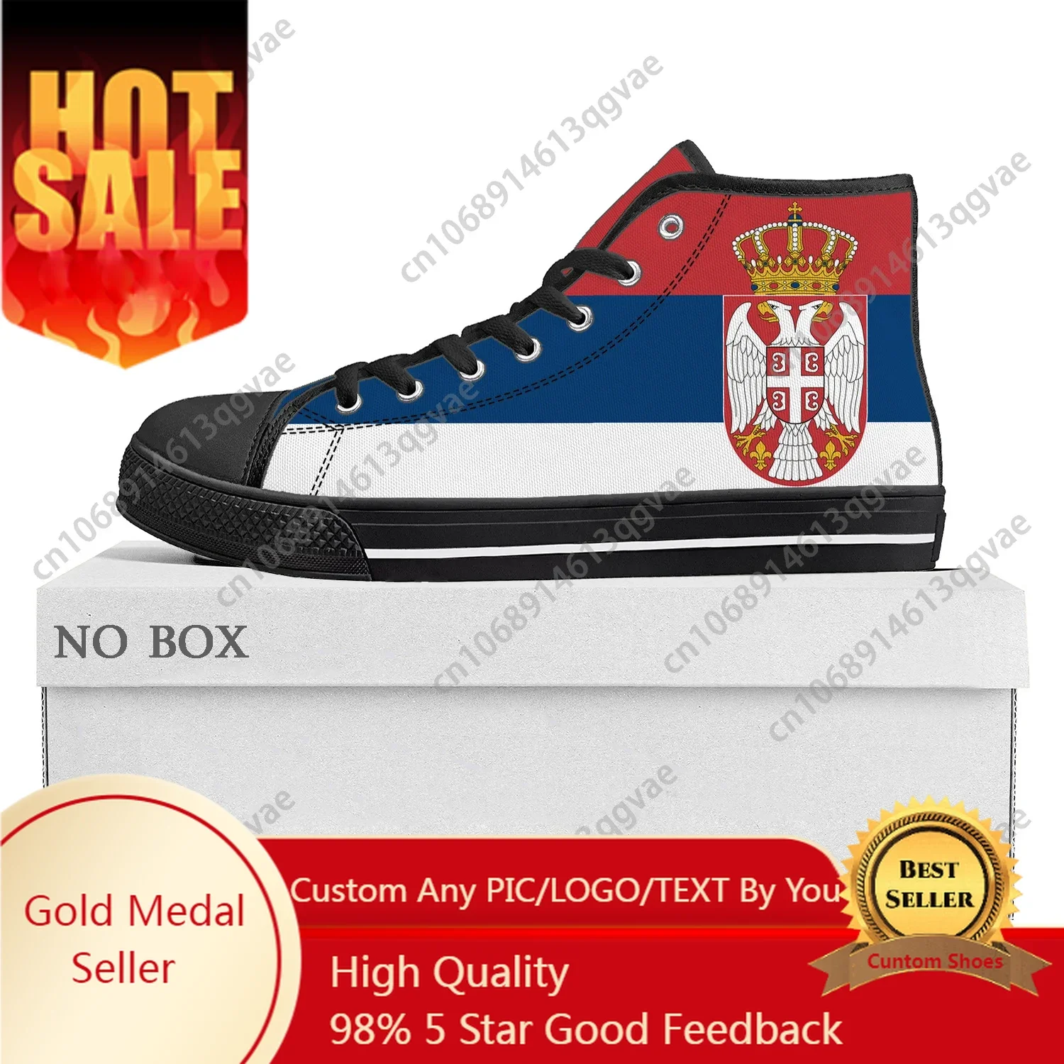 

Serbian Flag High Top High Quality Sneakers Mens Womens Teenager Canvas Sneaker Serbia Casual Couple Shoes Custom Shoe