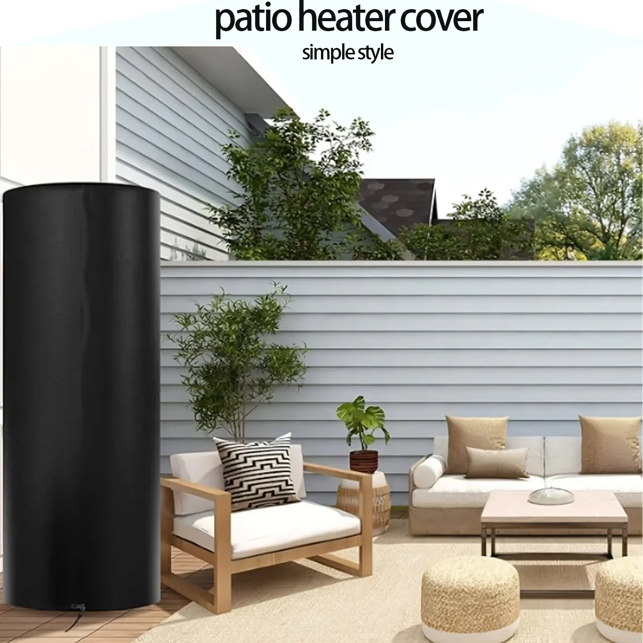 1 Piece Dust Cover for Round Three-dimensional Cylinder Heater, Patio Protection Heater Cover, Usable All Year Round
