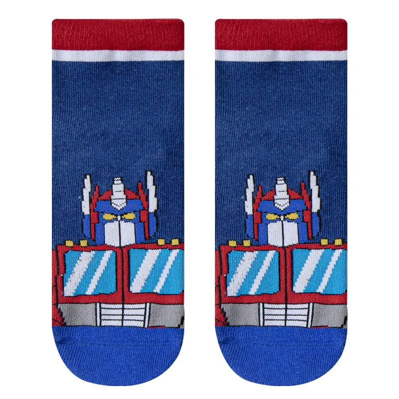 5 paia di calzini Hasbro Transformers in cotone pettinato primavera e autunno calzini traspiranti per ragazzi calzini creativi a tubo centrale accessori nuovi