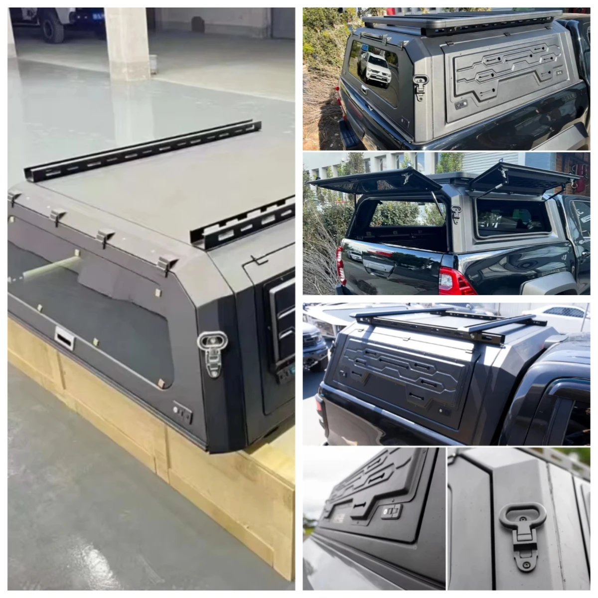 

Custom Pickup Bed Cap Rear Tub Topper Tray Camper Shell Aluminum Hardtop Truck Canopy for Hilux Vigo Sport 2014 Model