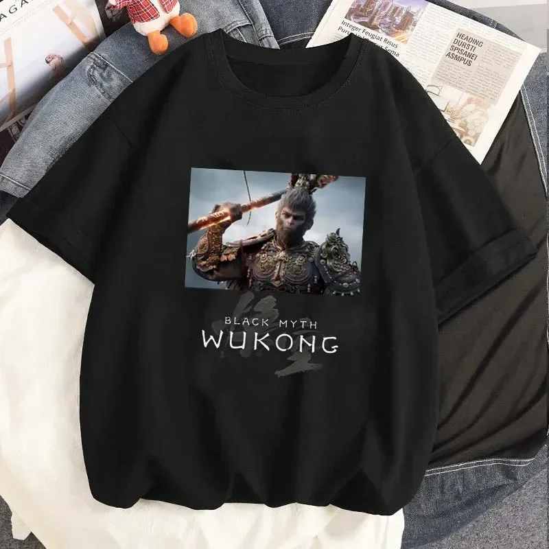 Fashion Women T-shirt Game Black Myth Wukong Graphic Printed Short Sleeved T Shirt Summer Casual Streetwear Top Harajuku Clothes