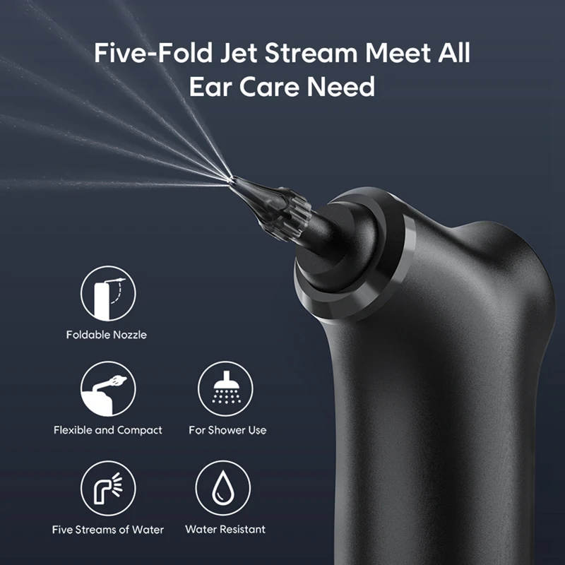 Powered Ear Cleaning Kit Ear Cleaning Kit With 4 Pressure Ear Removal Tool For Adults Black