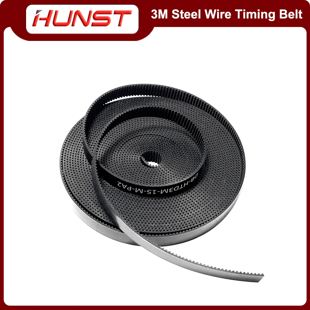 HUNST HTD 3M Steel Wire Gear PU Open Transmission Timing Belt Width 15mm 20mm Suitable For Laser Machine