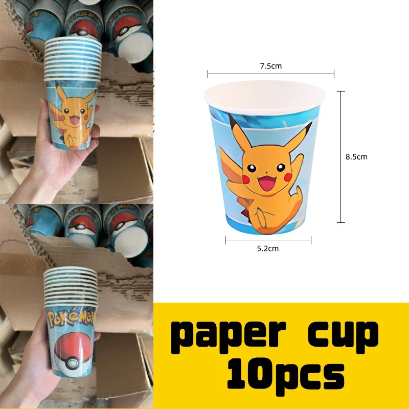 Pokemon Party Dekoration Pikachu Einweg Geschirr Party Hüte Tischdecke Tasse Teller Geschenk Tasche Baby Dusche Party Gefälligkeiten Pokemon